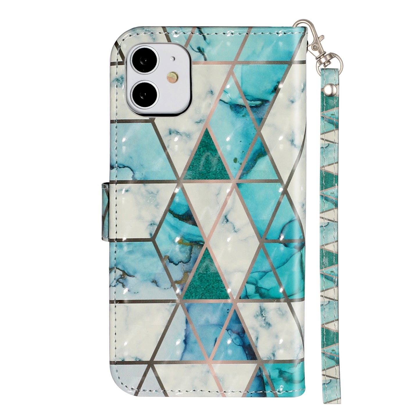 Light Spot Decor Embossed Pattern Leather Wallet Phone Case Shell for Apple iPhone 11 6.1 inch