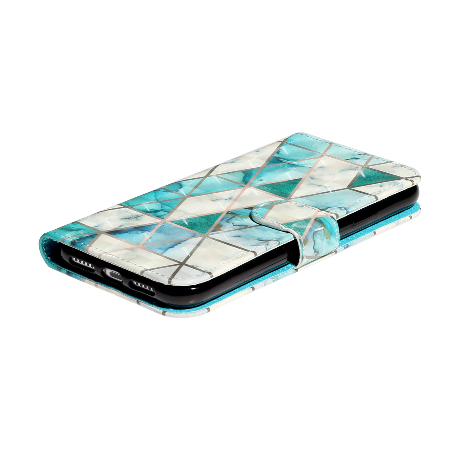 Light Spot Decor Embossed Pattern Leather Wallet Phone Case Shell for Apple iPhone 11 6.1 inch