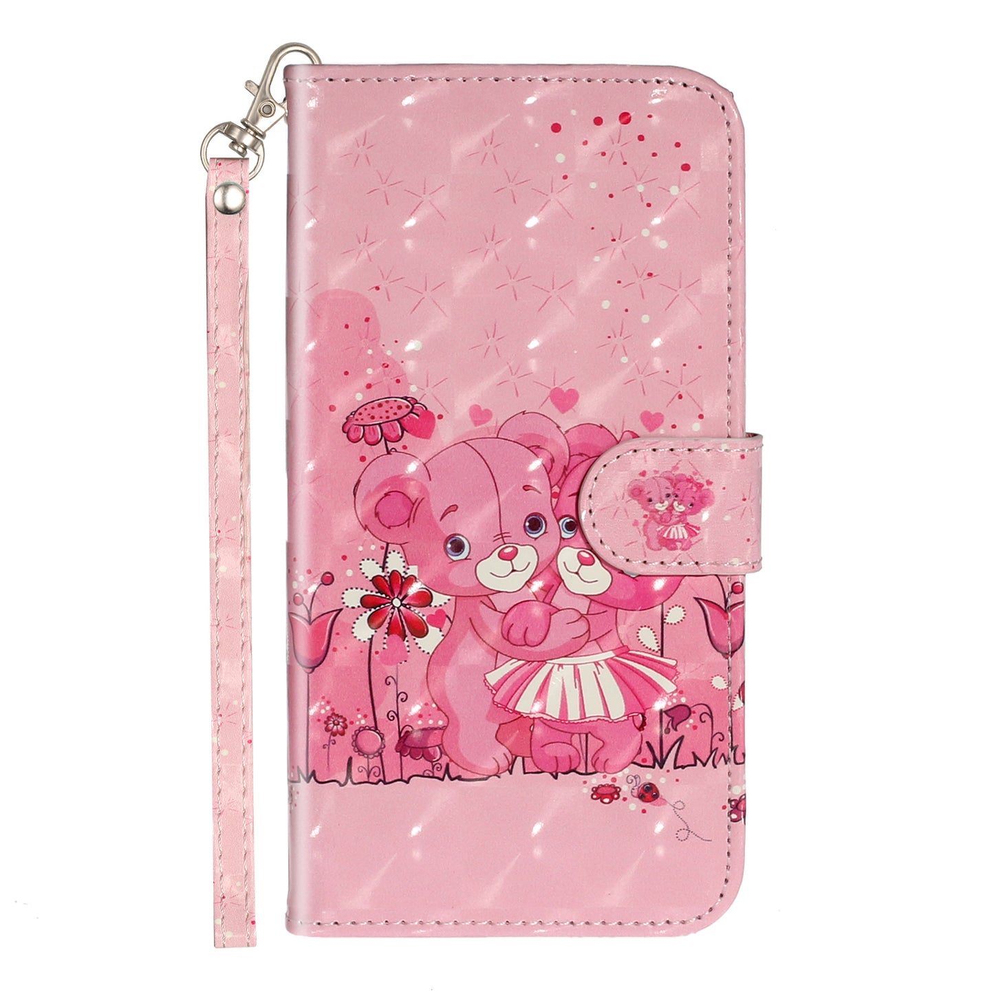 Light Spot Decor Embossed Pattern Leather Wallet Phone Case Shell for Apple iPhone 11 6.1 inch