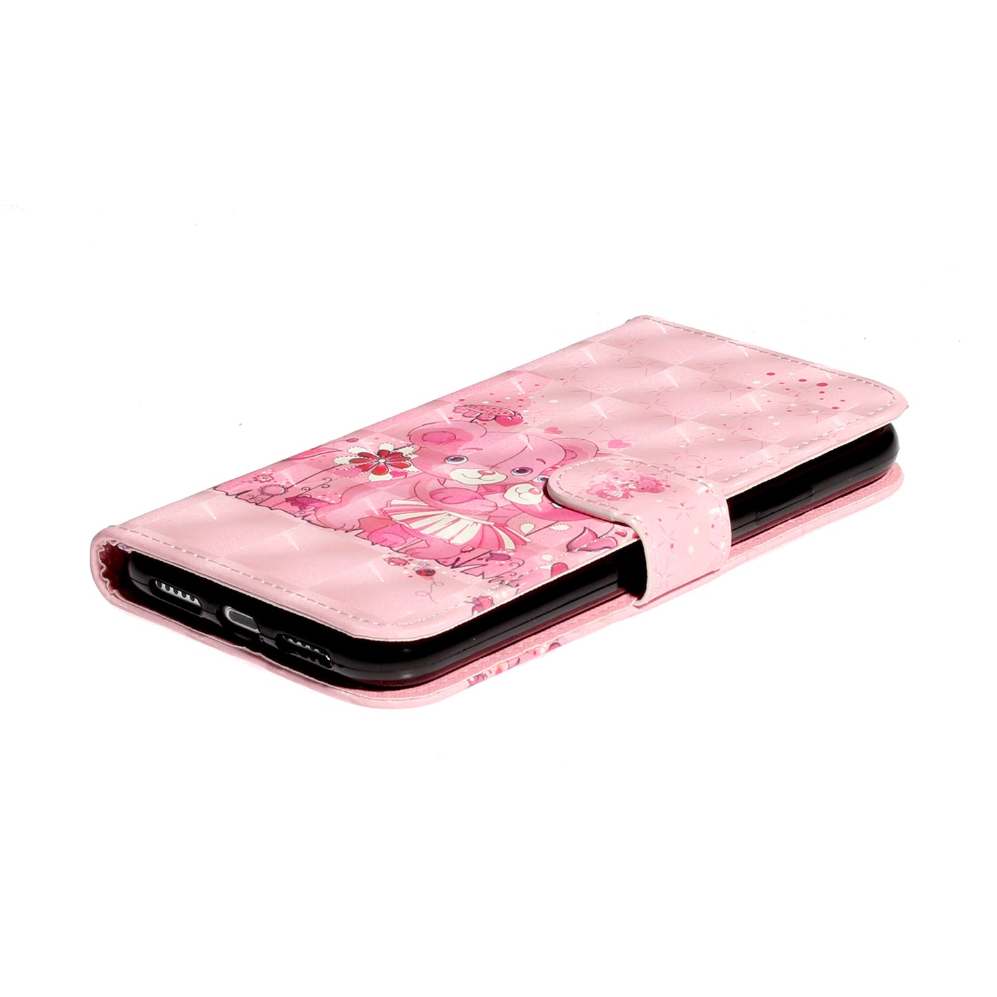 Light Spot Decor Embossed Pattern Leather Wallet Phone Case Shell for Apple iPhone 11 6.1 inch