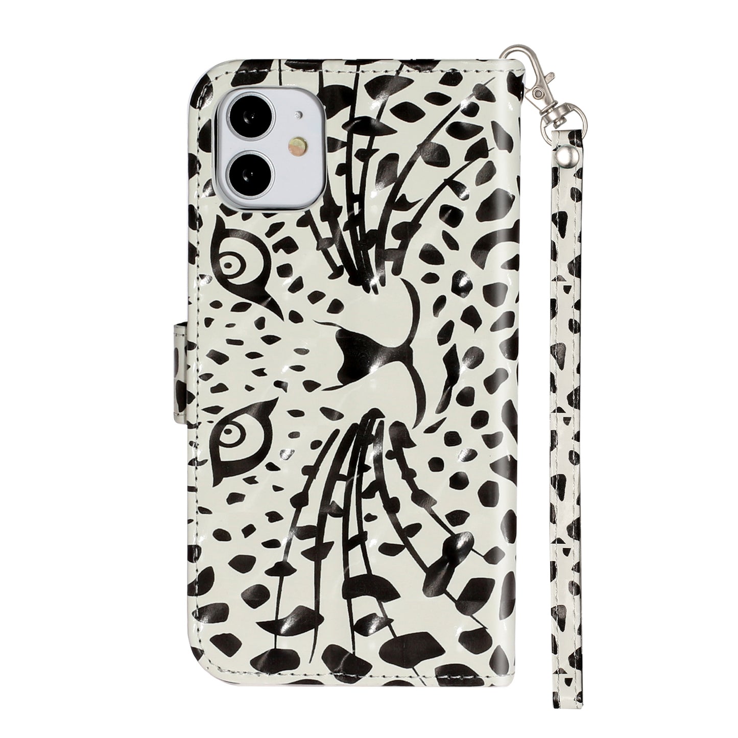 Light Spot Decor Embossed Pattern Leather Wallet Phone Case Shell for Apple iPhone 11 6.1 inch