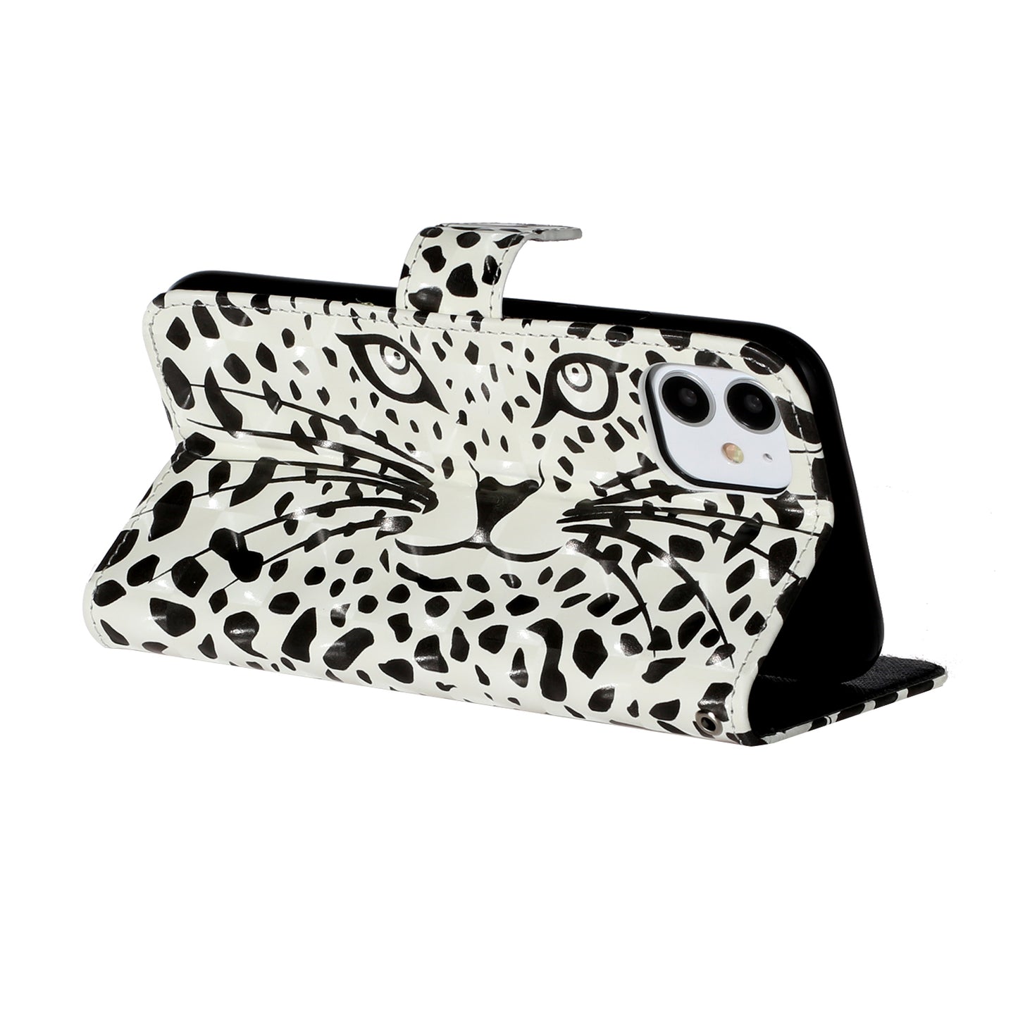 Light Spot Decor Embossed Pattern Leather Wallet Phone Case Shell for Apple iPhone 11 6.1 inch