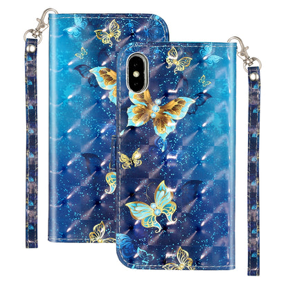 Light Spot Decor Pattern Printing Wallet Stand Leather Phone Case for iPhone X/XS 5.8 inch