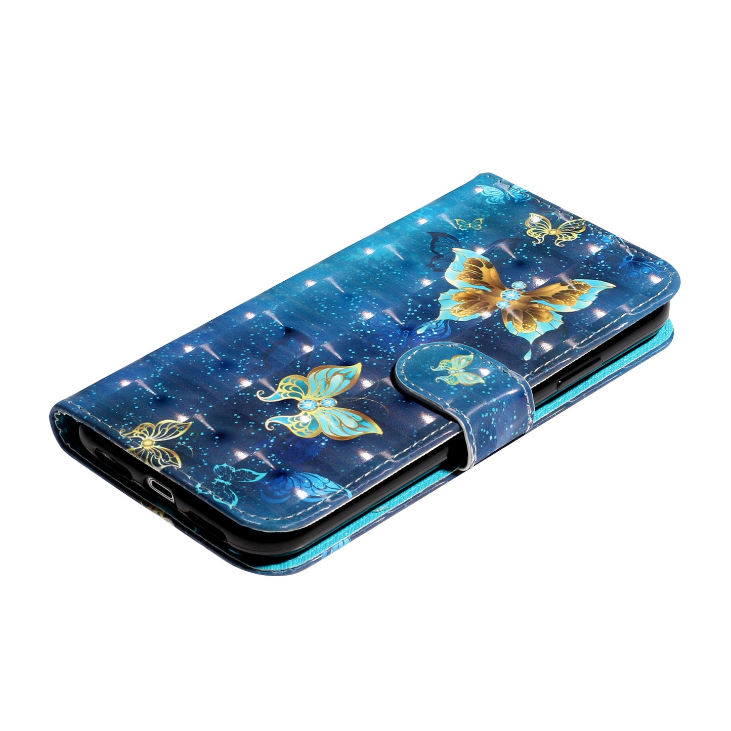 Light Spot Decor Pattern Printing Wallet Stand Leather Phone Case for iPhone X/XS 5.8 inch
