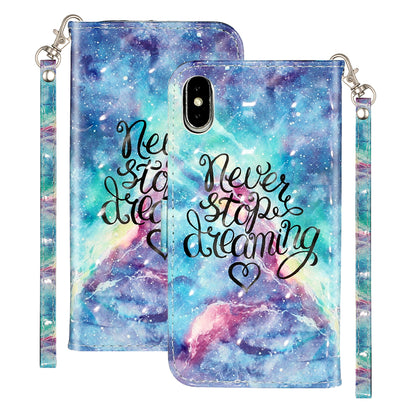 Light Spot Decor Pattern Printing Wallet Stand Leather Phone Case for iPhone X/XS 5.8 inch