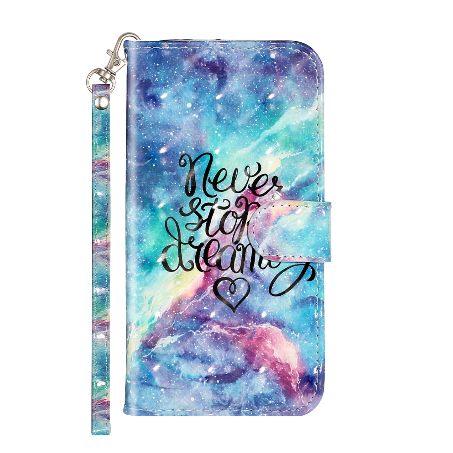 Light Spot Decor Pattern Printing Wallet Stand Leather Phone Case for iPhone X/XS 5.8 inch
