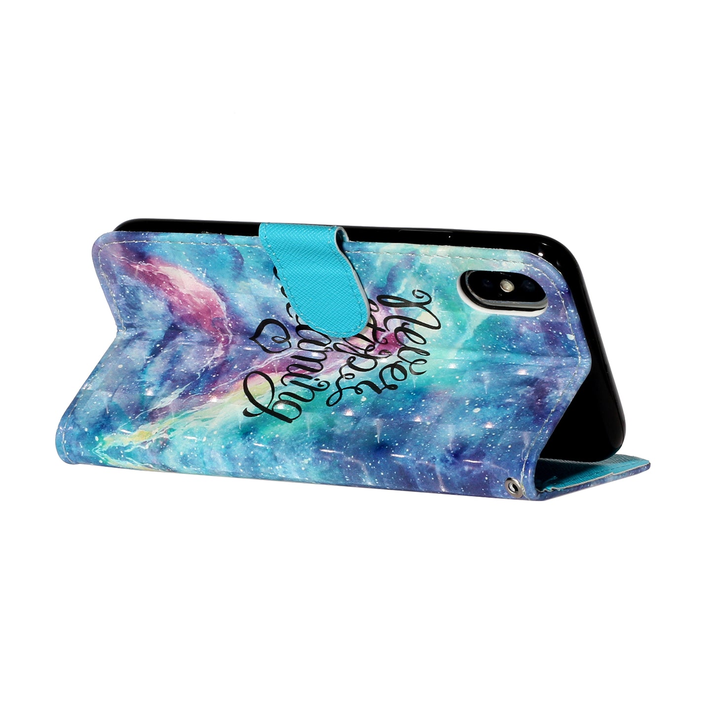Light Spot Decor Pattern Printing Wallet Stand Leather Phone Case for iPhone X/XS 5.8 inch