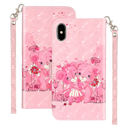 Light Spot Decor Pattern Printing Wallet Stand Leather Phone Case for iPhone X/XS 5.8 inch