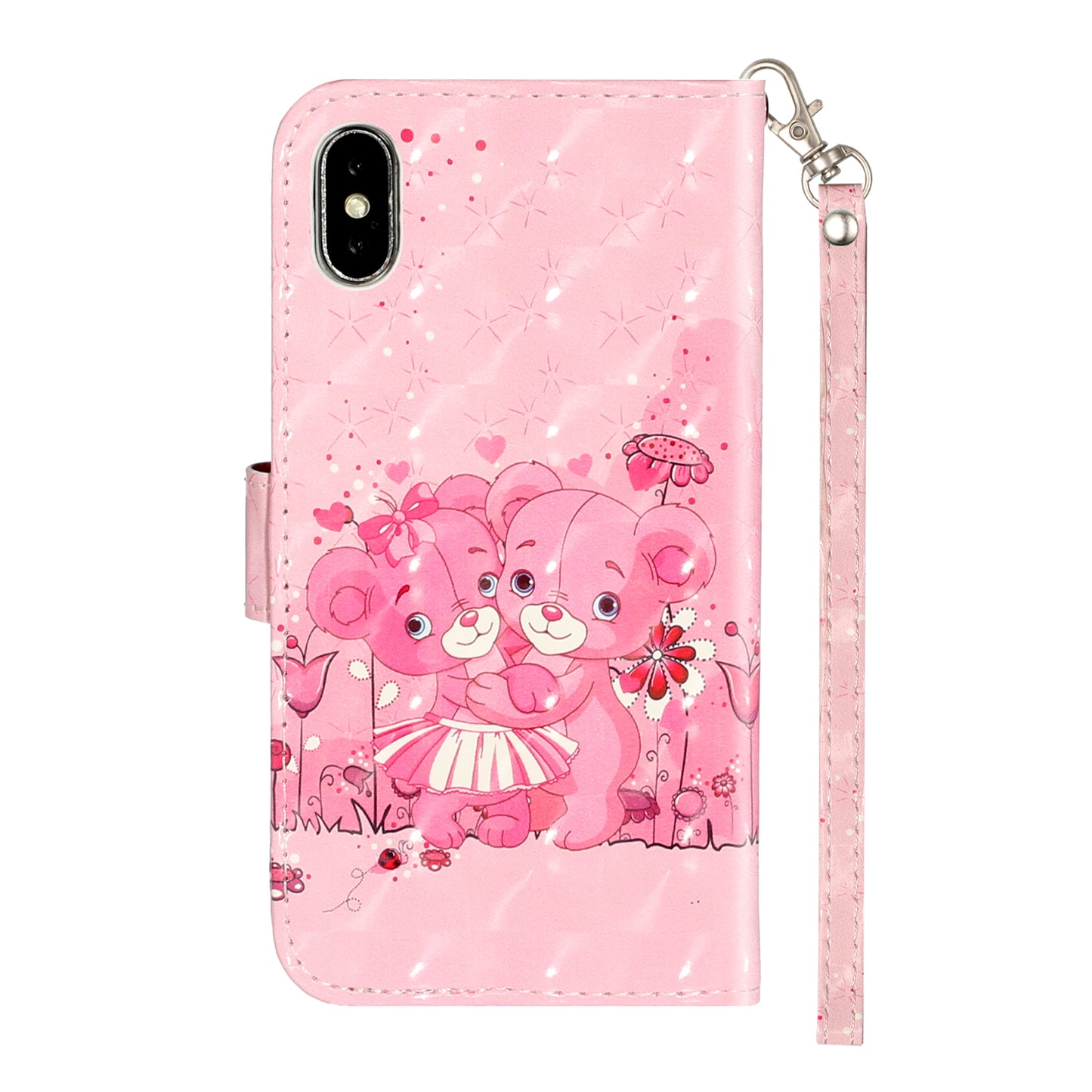 Light Spot Decor Pattern Printing Wallet Stand Leather Phone Case for iPhone X/XS 5.8 inch