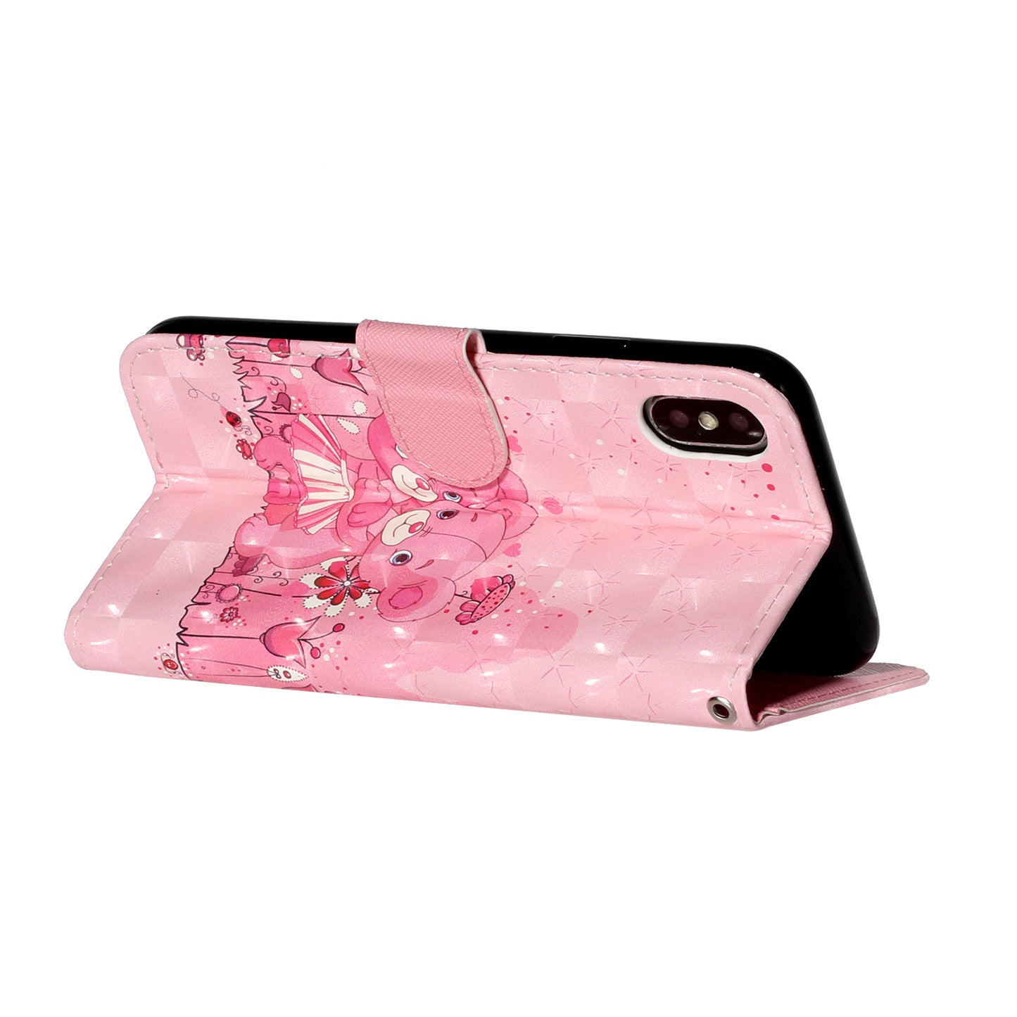Light Spot Decor Pattern Printing Wallet Stand Leather Phone Case for iPhone X/XS 5.8 inch