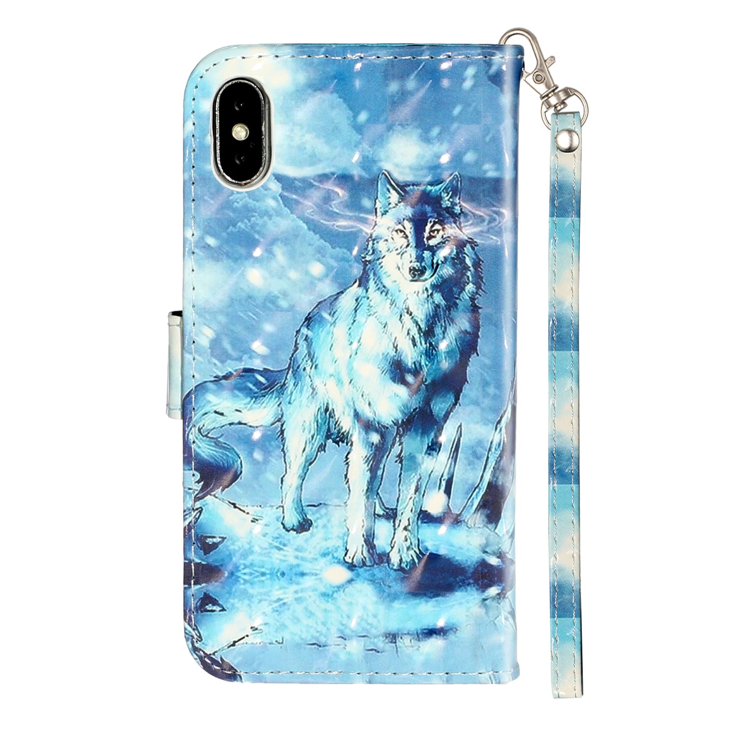 Light Spot Decor Pattern Printing Wallet Stand Leather Phone Case for iPhone X/XS 5.8 inch
