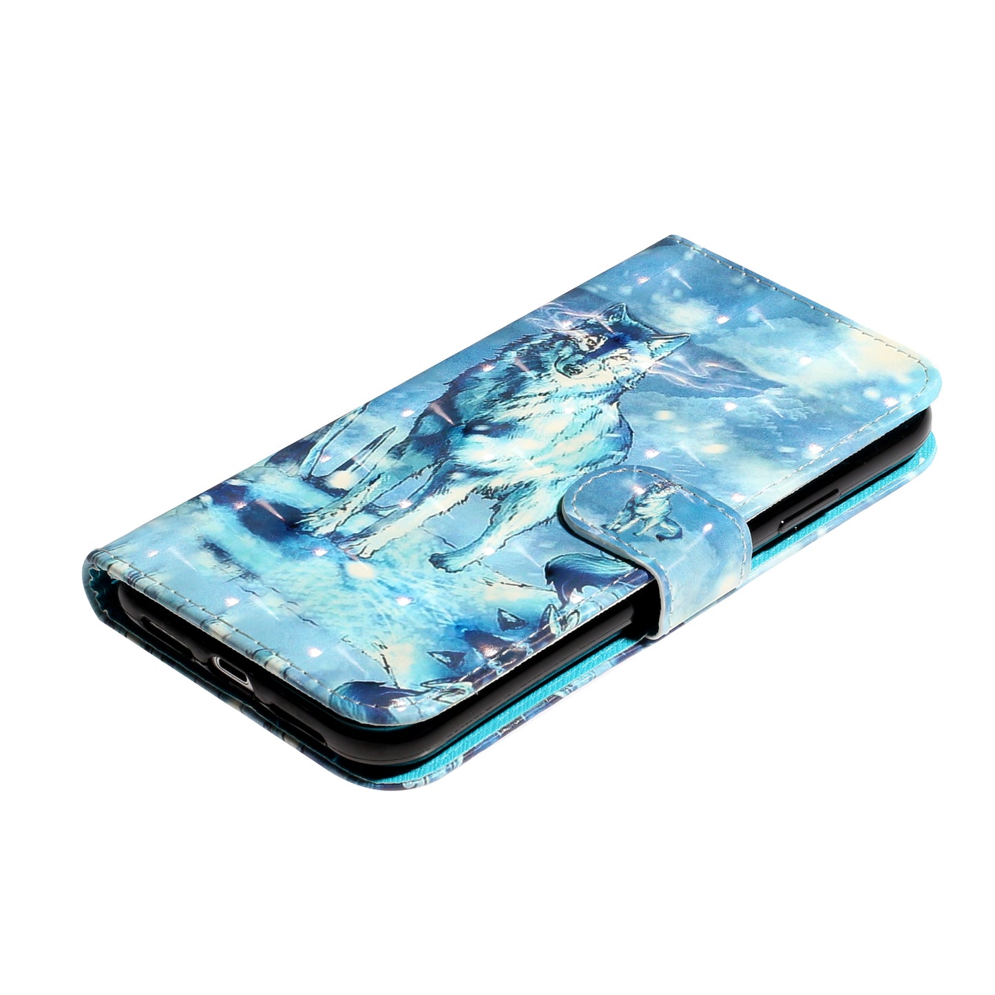 Light Spot Decor Pattern Printing Wallet Stand Leather Phone Case for iPhone X/XS 5.8 inch