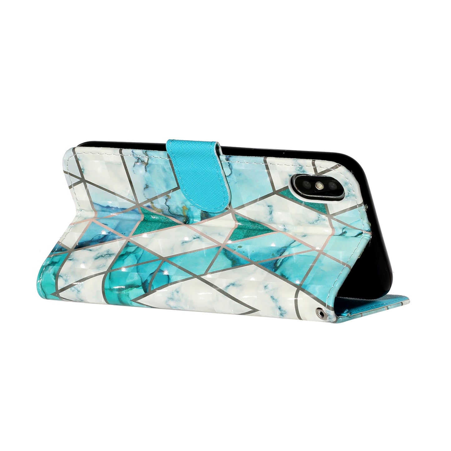 Light Spot Decor Pattern Printing Wallet Stand Leather Phone Case for iPhone X/XS 5.8 inch