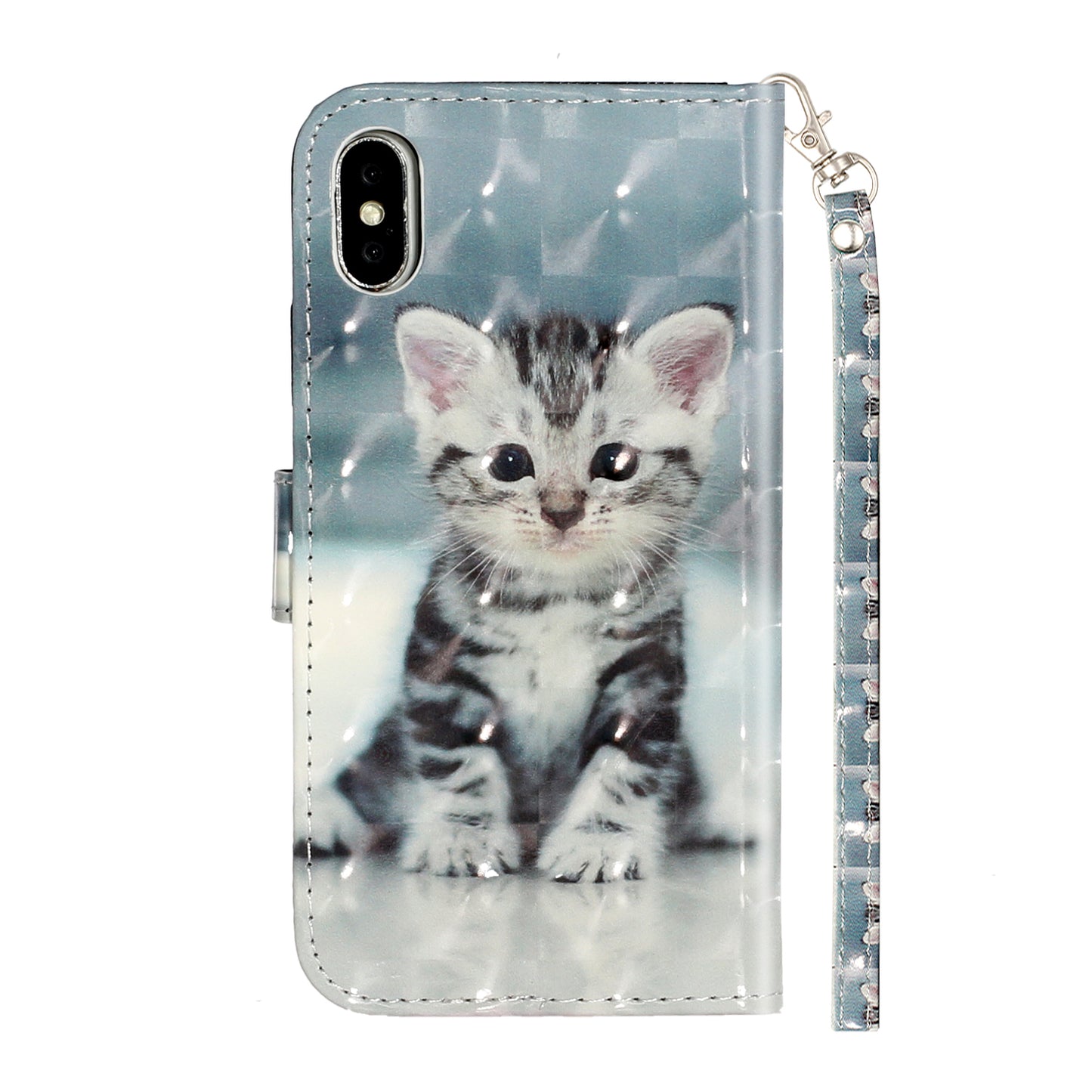Light Spot Decor Pattern Printing Wallet Stand Leather Phone Case for iPhone X/XS 5.8 inch