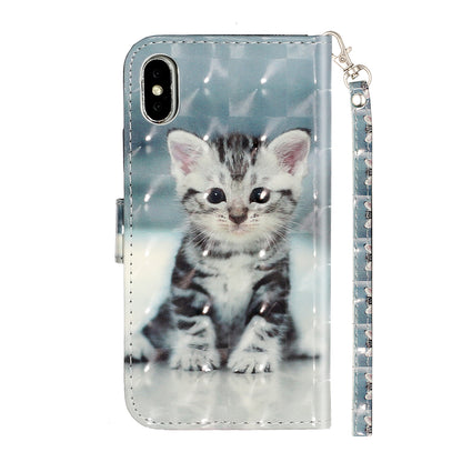 Light Spot Decor Pattern Printing Wallet Stand Leather Phone Case for iPhone X/XS 5.8 inch