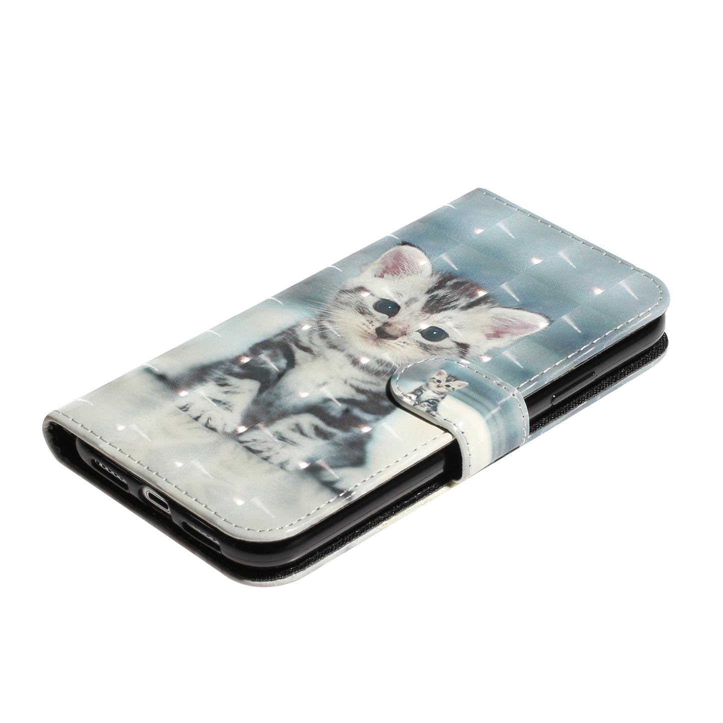 Light Spot Decor Pattern Printing Wallet Stand Leather Phone Case for iPhone X/XS 5.8 inch