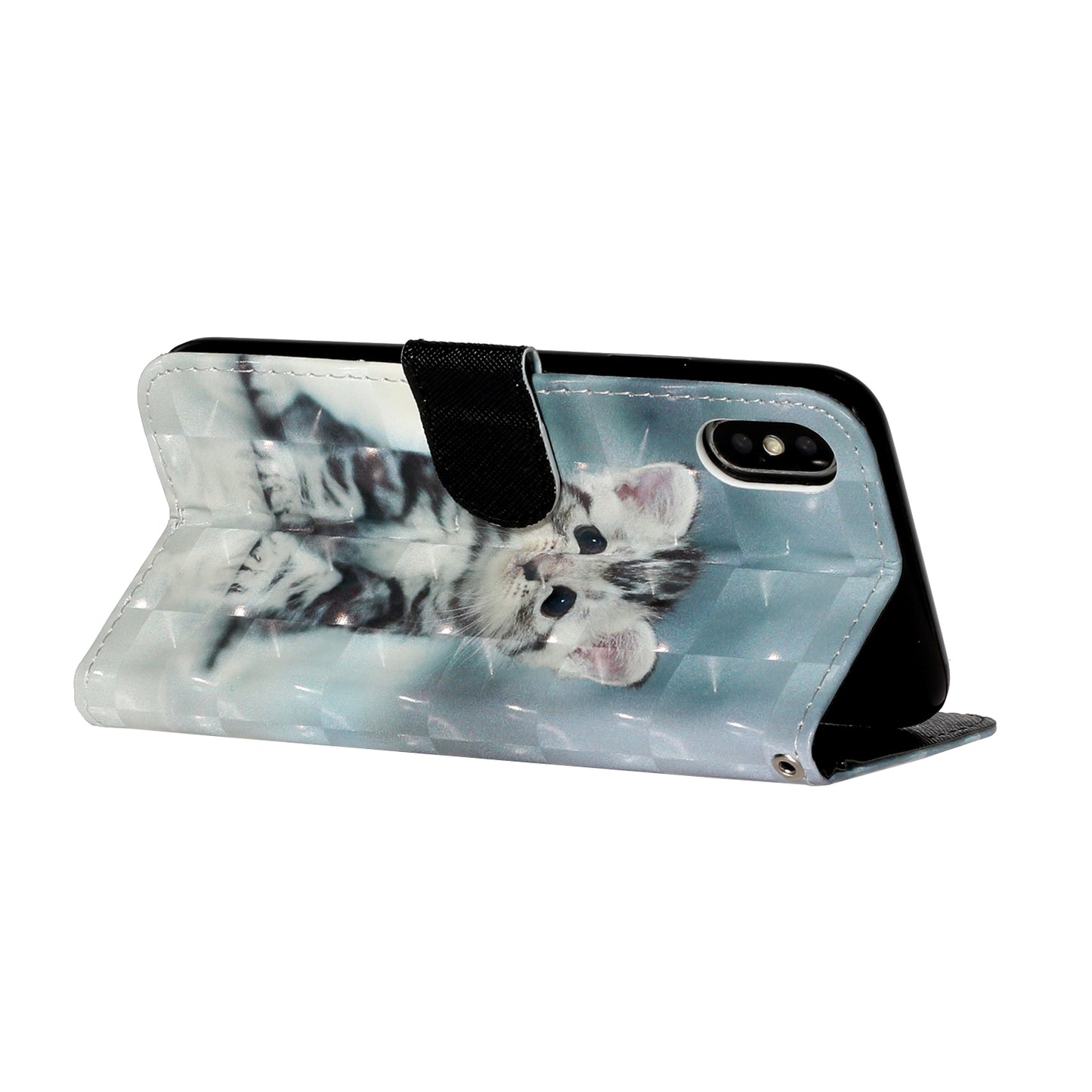 Light Spot Decor Pattern Printing Wallet Stand Leather Phone Case for iPhone X/XS 5.8 inch