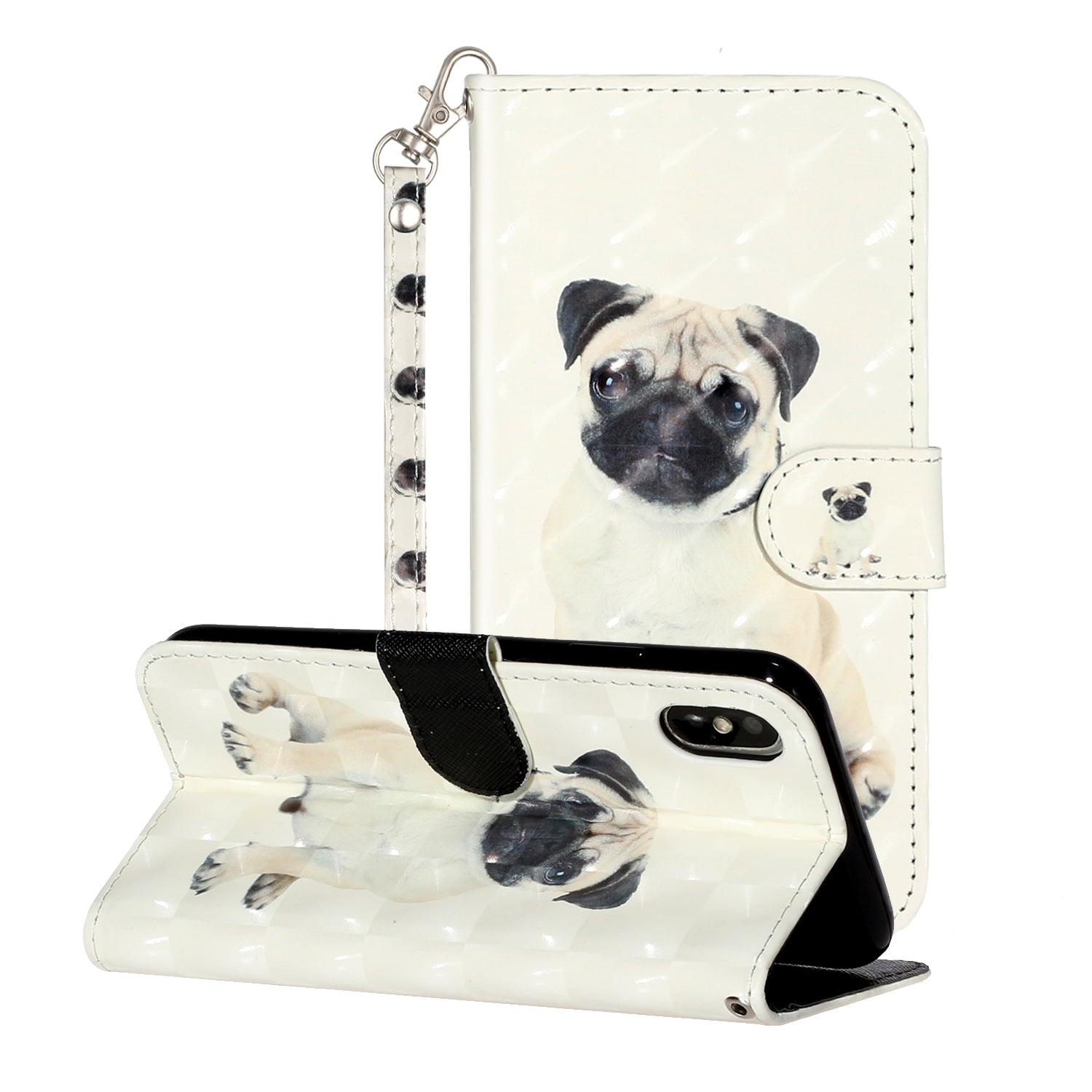 Light Spot Decor Pattern Printing Wallet Stand Leather Phone Case for iPhone X/XS 5.8 inch