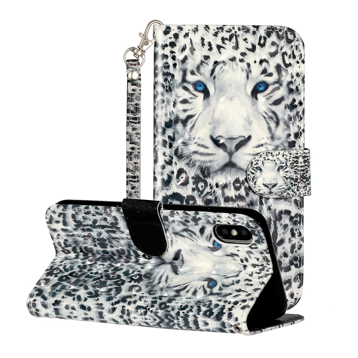 Light Spot Decor Pattern Printing Wallet Stand Leather Phone Case for iPhone X/XS 5.8 inch