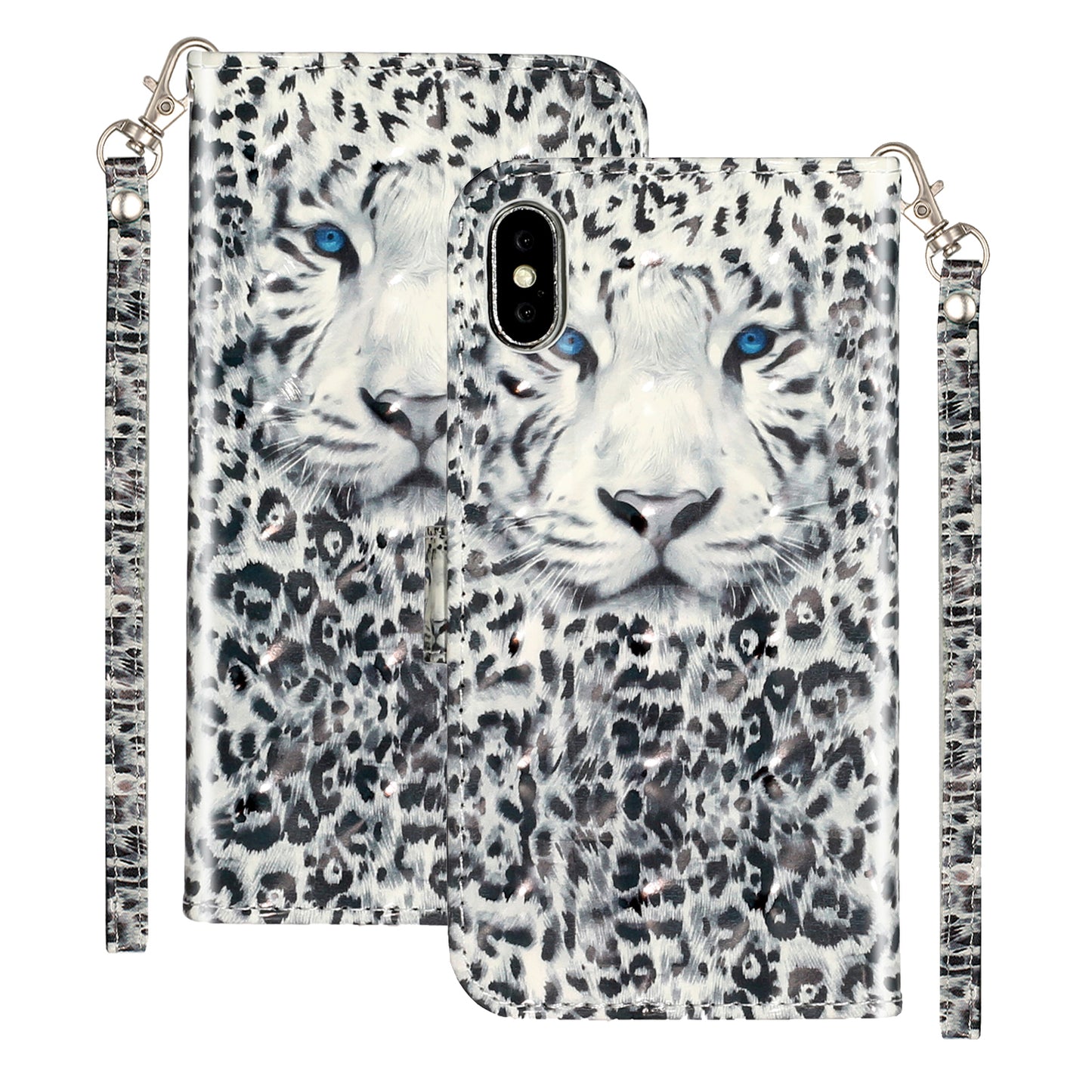 Light Spot Decor Pattern Printing Wallet Stand Leather Phone Case for iPhone X/XS 5.8 inch