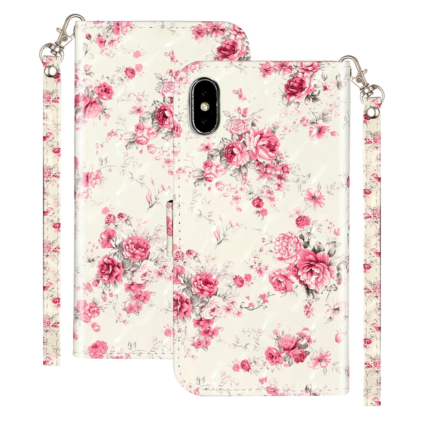 Light Spot Decor Pattern Printing Wallet Stand Leather Phone Case for iPhone X/XS 5.8 inch