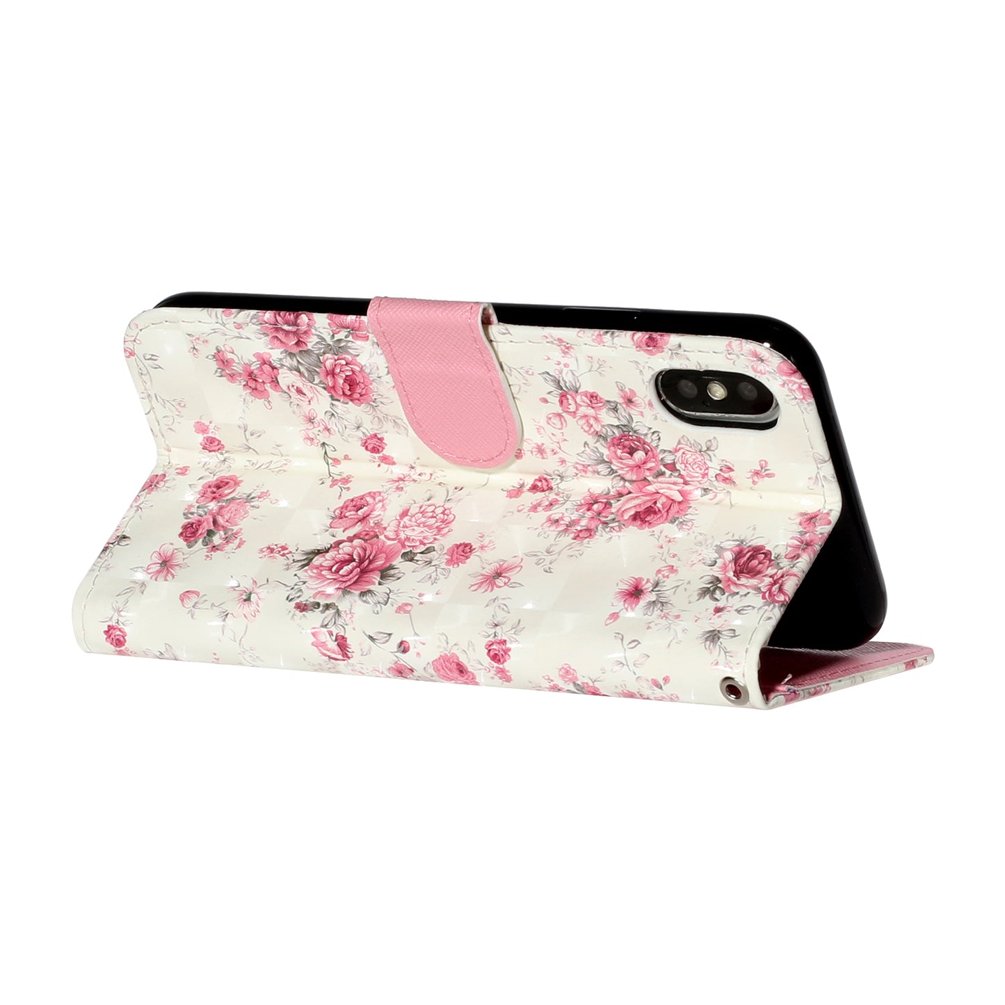 Light Spot Decor Pattern Printing Wallet Stand Leather Phone Case for iPhone X/XS 5.8 inch