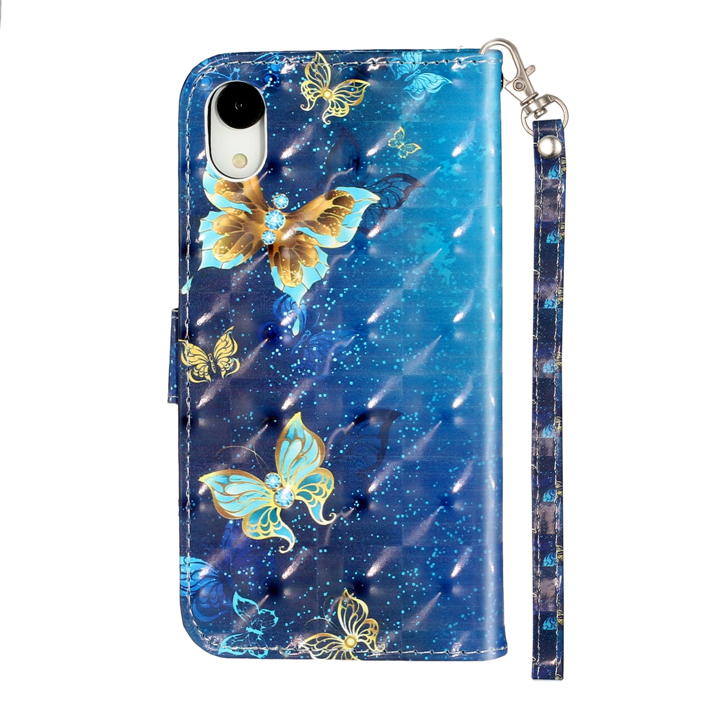 Light Spot Decor Pattern Printing Wallet Stand Leather Phone Shell for iPhone XR 6.1 inch