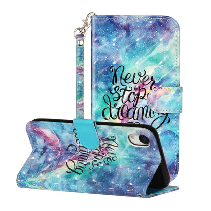 Light Spot Decor Pattern Printing Wallet Stand Leather Phone Shell for iPhone XR 6.1 inch