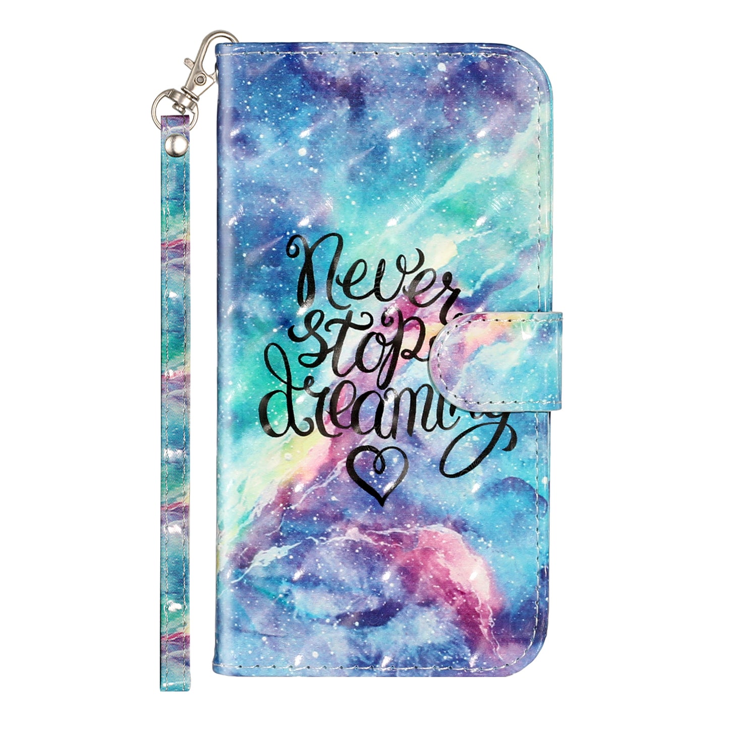 Light Spot Decor Pattern Printing Wallet Stand Leather Phone Shell for iPhone XR 6.1 inch