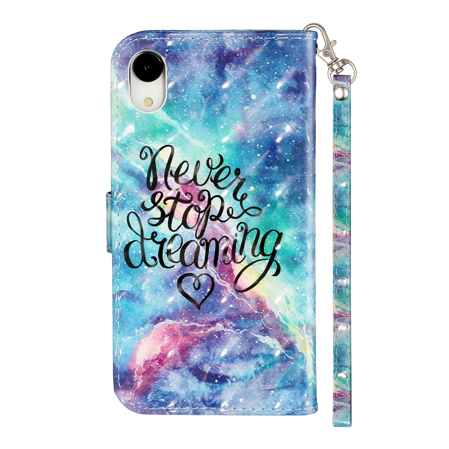 Light Spot Decor Pattern Printing Wallet Stand Leather Phone Shell for iPhone XR 6.1 inch