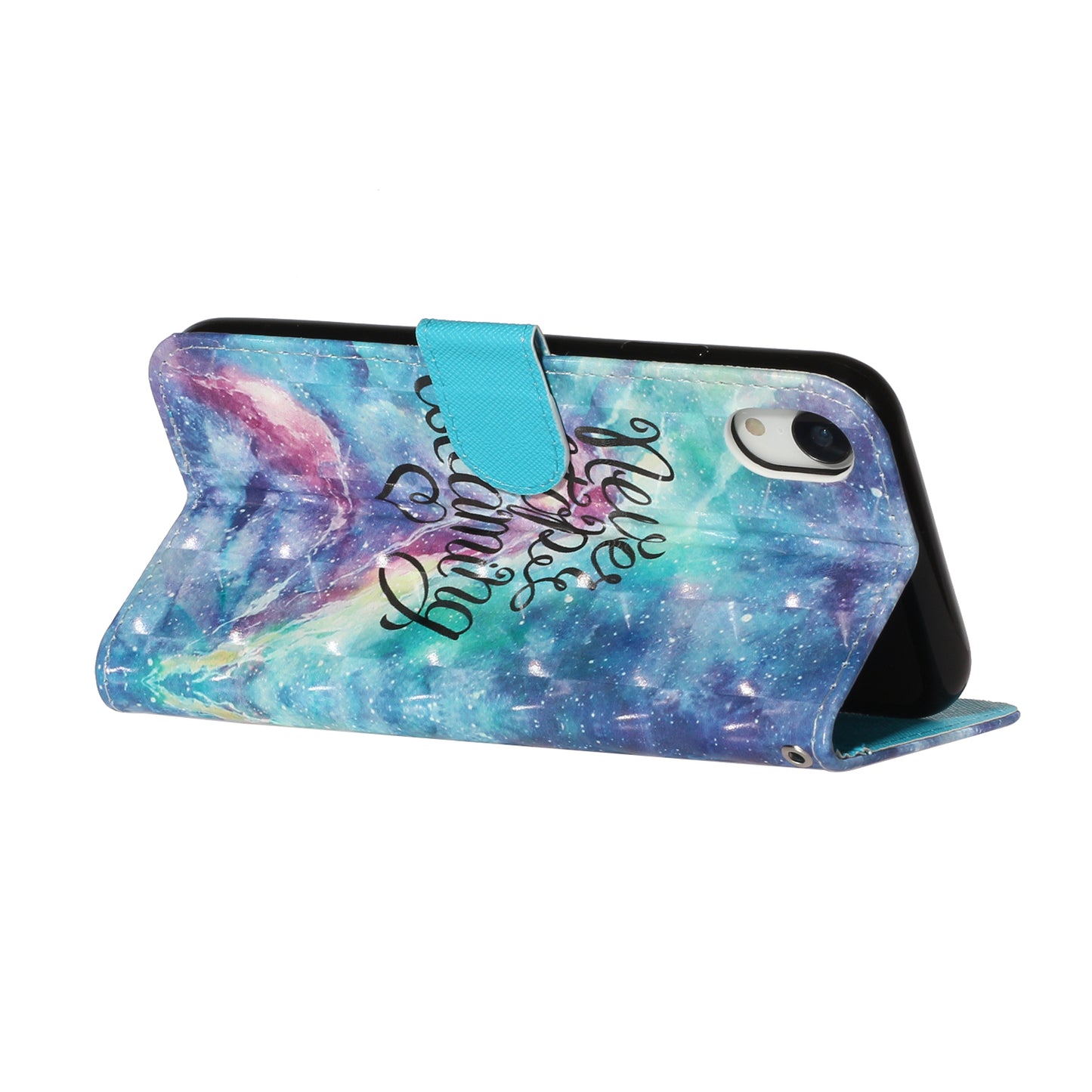 Light Spot Decor Pattern Printing Wallet Stand Leather Phone Shell for iPhone XR 6.1 inch