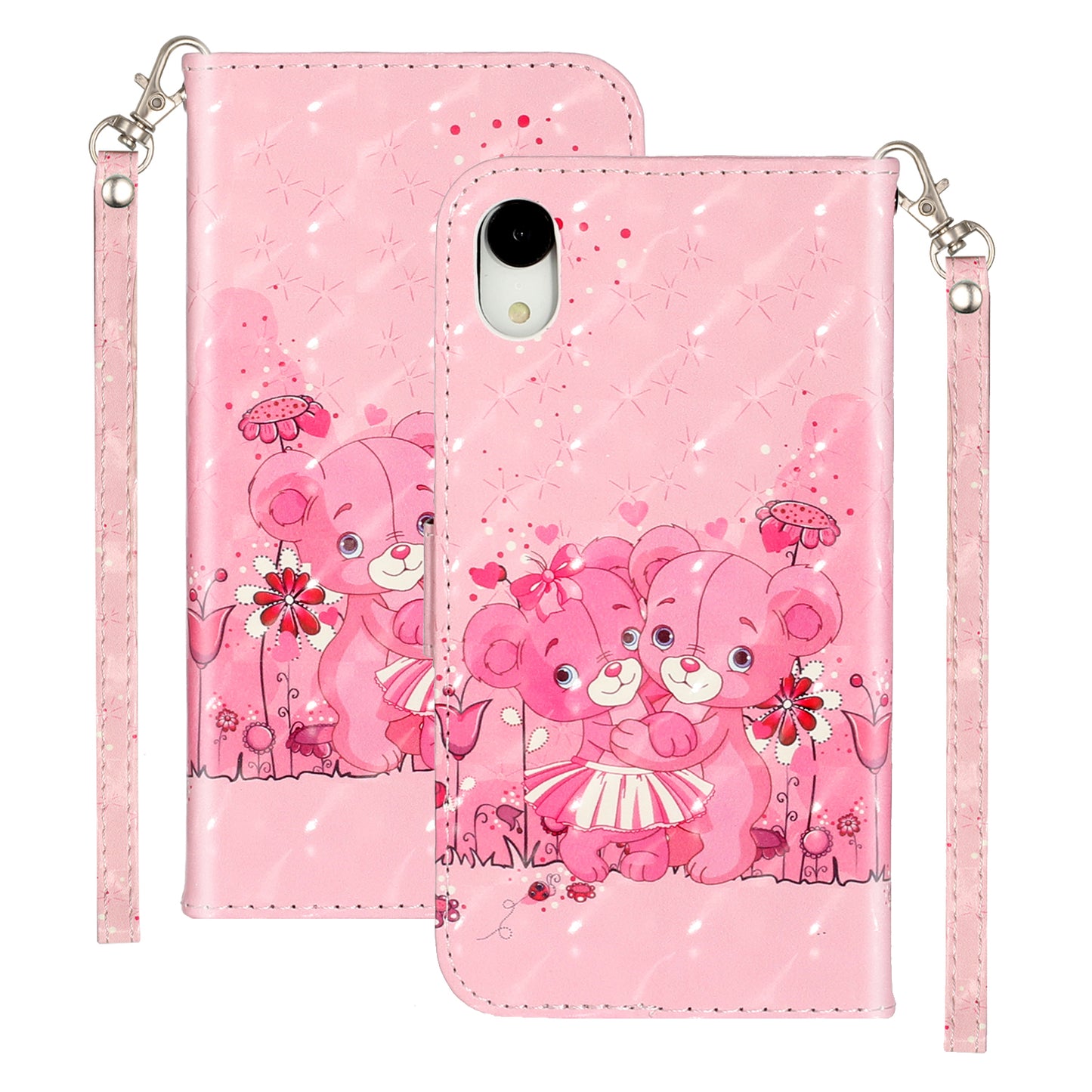 Light Spot Decor Pattern Printing Wallet Stand Leather Phone Shell for iPhone XR 6.1 inch