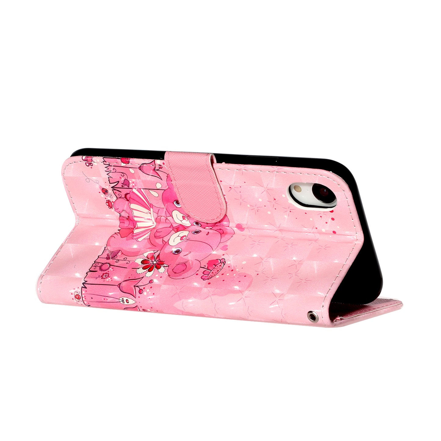 Light Spot Decor Pattern Printing Wallet Stand Leather Phone Shell for iPhone XR 6.1 inch