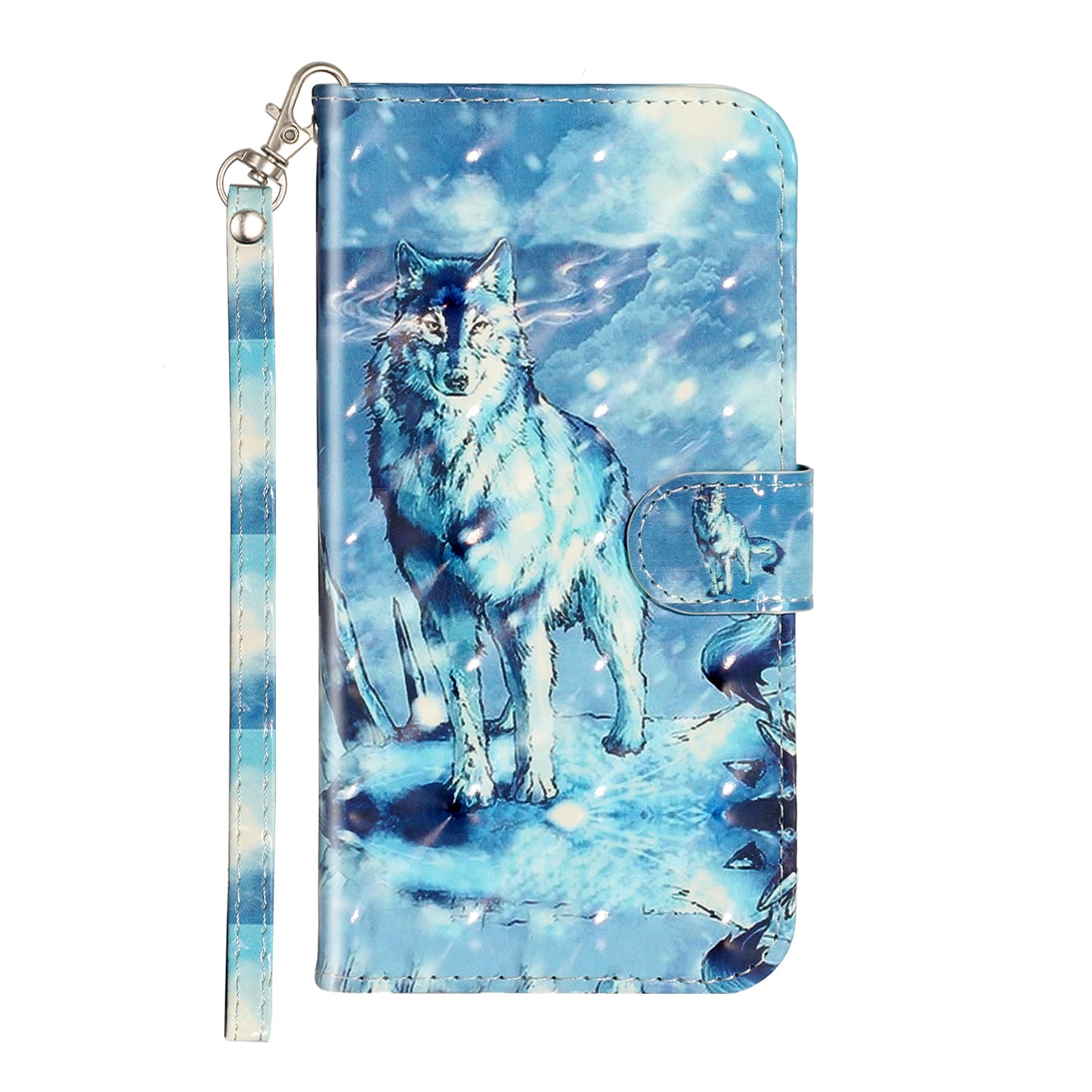 Light Spot Decor Pattern Printing Wallet Stand Leather Phone Shell for iPhone XR 6.1 inch