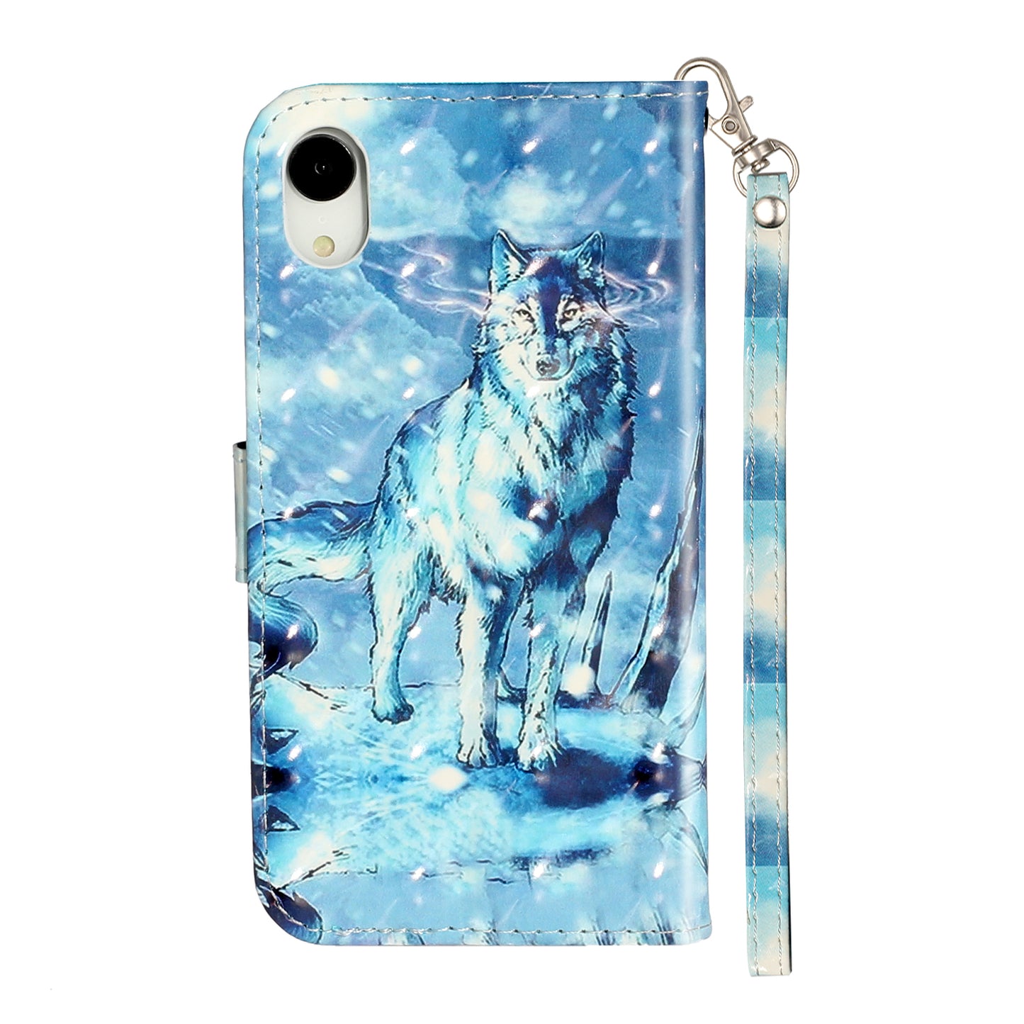 Light Spot Decor Pattern Printing Wallet Stand Leather Phone Shell for iPhone XR 6.1 inch
