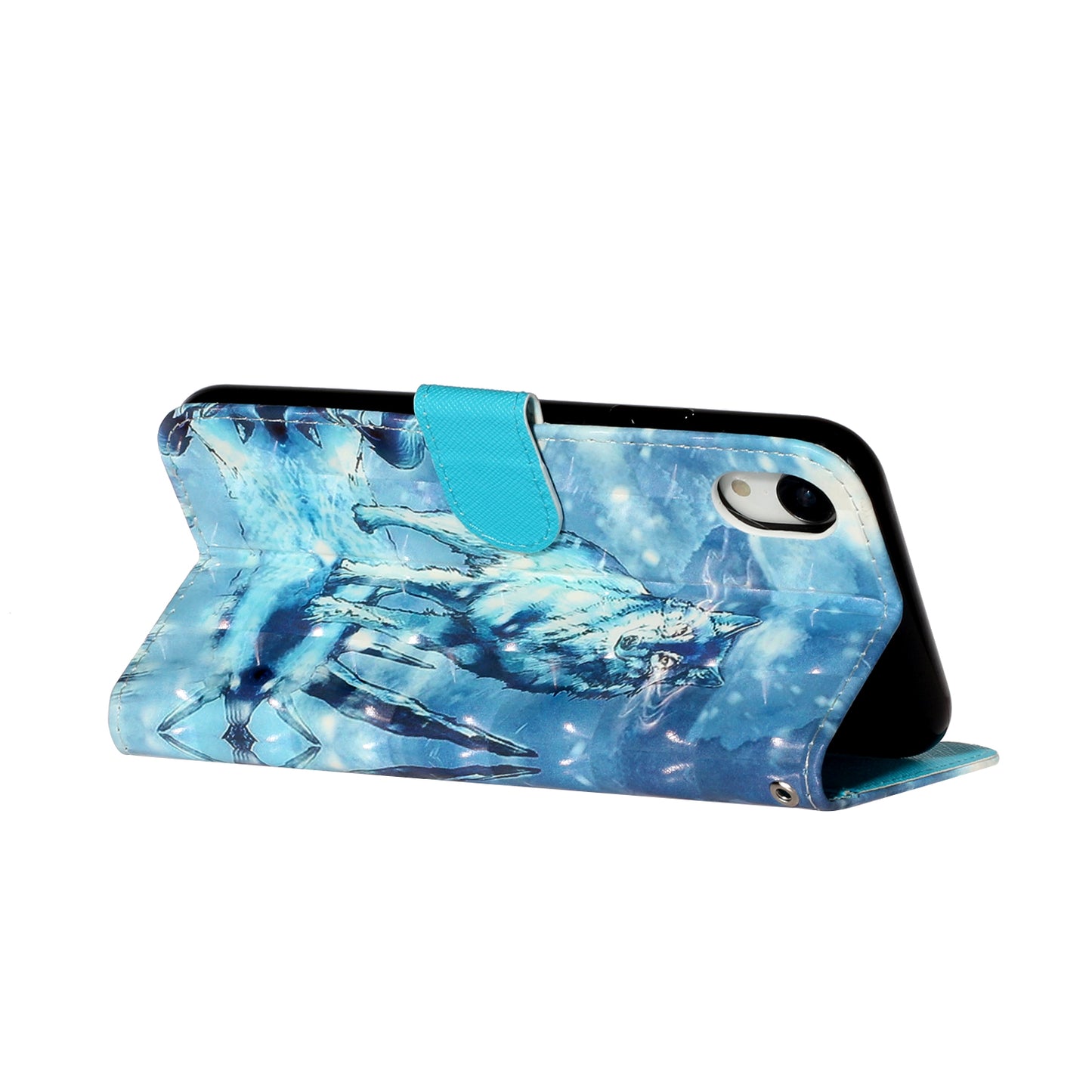 Light Spot Decor Pattern Printing Wallet Stand Leather Phone Shell for iPhone XR 6.1 inch