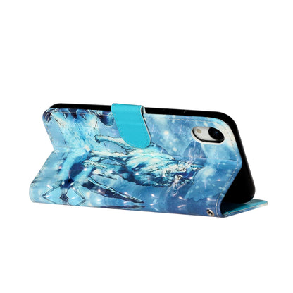 Light Spot Decor Pattern Printing Wallet Stand Leather Phone Shell for iPhone XR 6.1 inch