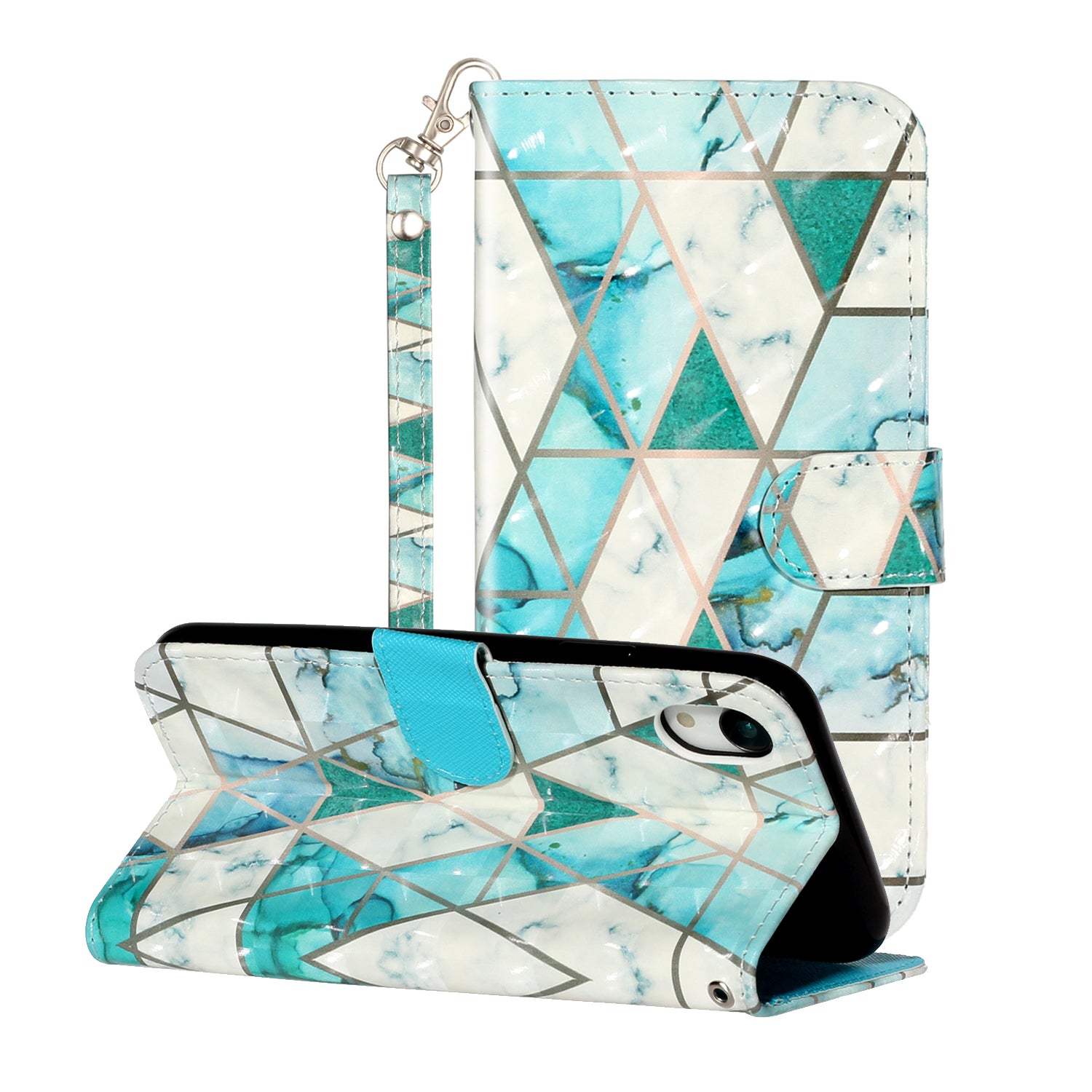 Light Spot Decor Pattern Printing Wallet Stand Leather Phone Shell for iPhone XR 6.1 inch