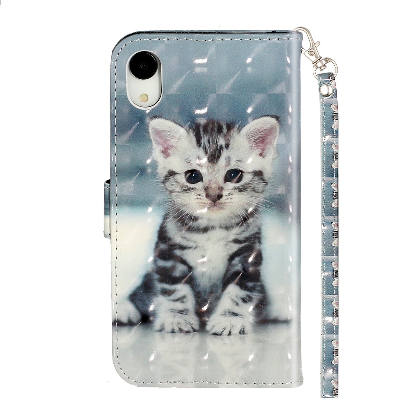 Light Spot Decor Pattern Printing Wallet Stand Leather Phone Shell for iPhone XR 6.1 inch