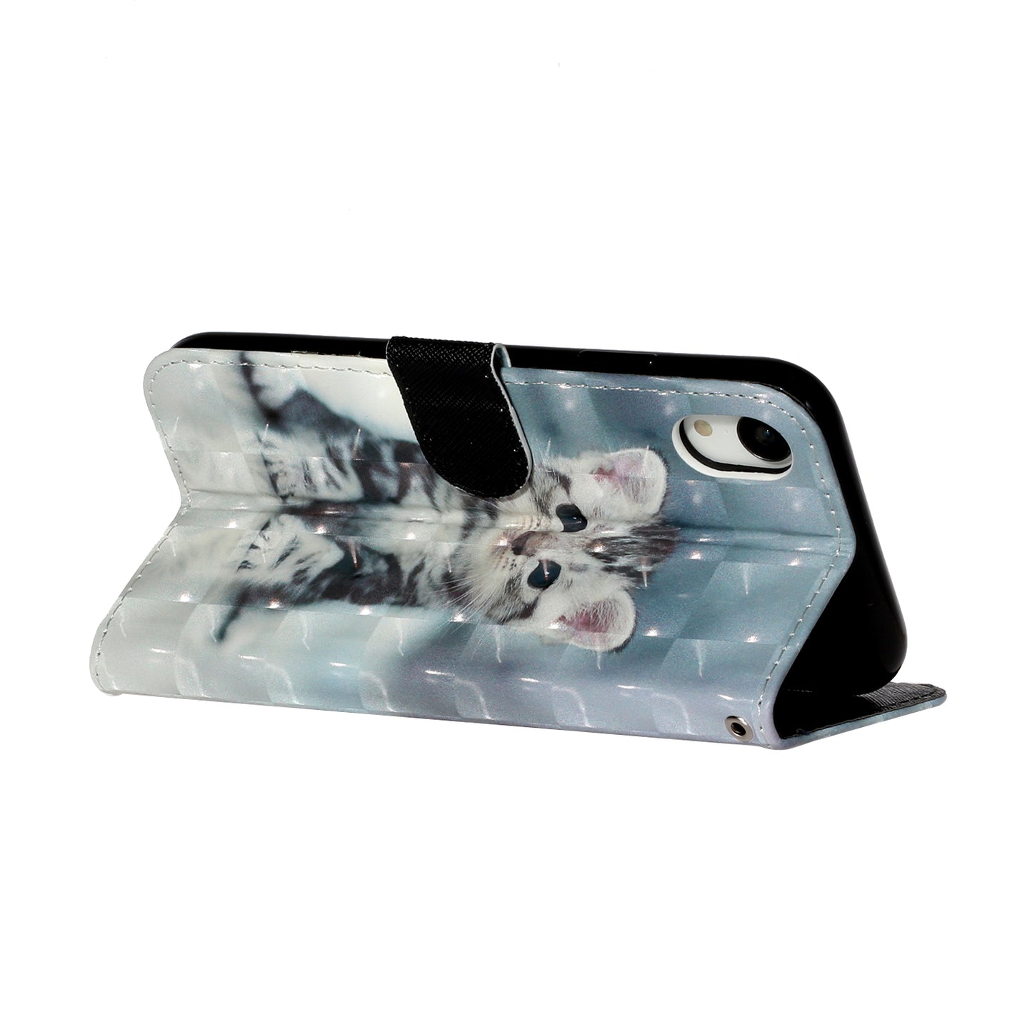 Light Spot Decor Pattern Printing Wallet Stand Leather Phone Shell for iPhone XR 6.1 inch