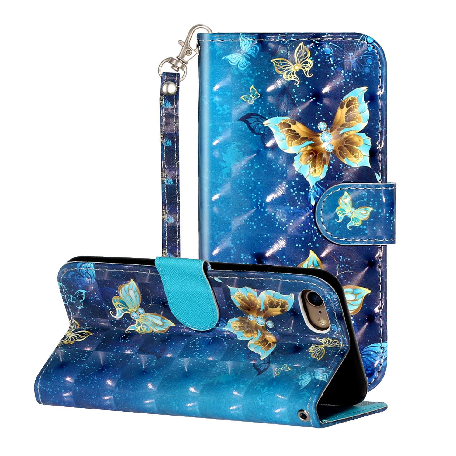 Light Spot Decor Pattern Printing Wallet Stand Flip Leather Case for iPhone 7/8/SE (2020)/SE (2022)
