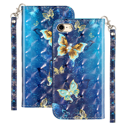 Light Spot Decor Pattern Printing Wallet Stand Flip Leather Case for iPhone 7/8/SE (2020)/SE (2022)