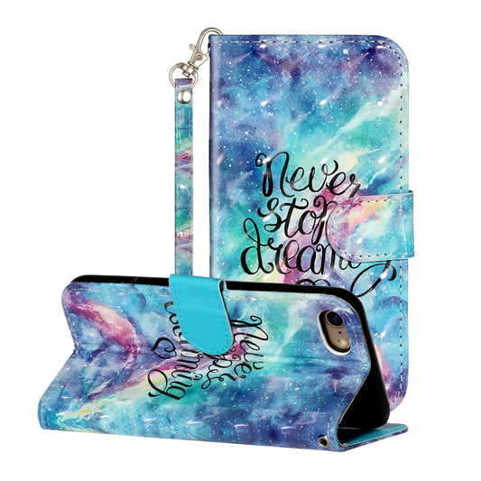 Light Spot Decor Pattern Printing Wallet Stand Flip Leather Case for iPhone 7/8/SE (2020)/SE (2022)