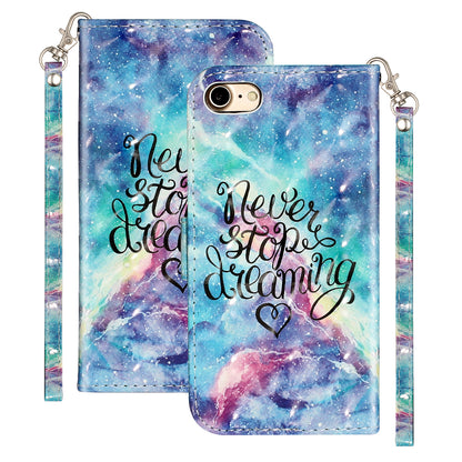 Light Spot Decor Pattern Printing Wallet Stand Flip Leather Case for iPhone 7/8/SE (2020)/SE (2022)