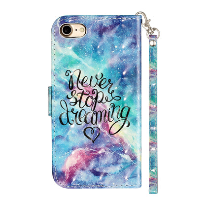 Light Spot Decor Pattern Printing Wallet Stand Flip Leather Case for iPhone 7/8/SE (2020)/SE (2022)