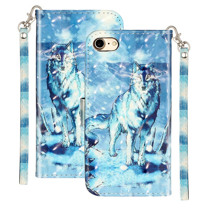 Light Spot Decor Pattern Printing Wallet Stand Flip Leather Case for iPhone 7/8/SE (2020)/SE (2022)