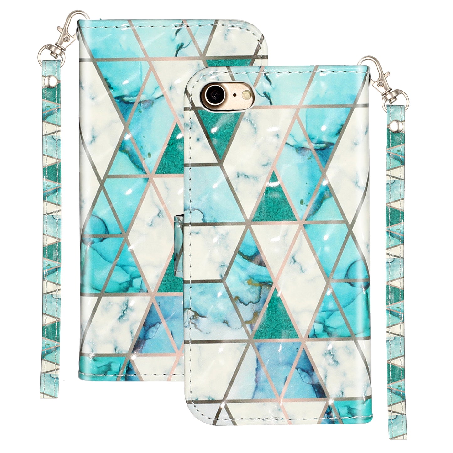 Light Spot Decor Pattern Printing Wallet Stand Flip Leather Case for iPhone 7/8/SE (2020)/SE (2022)