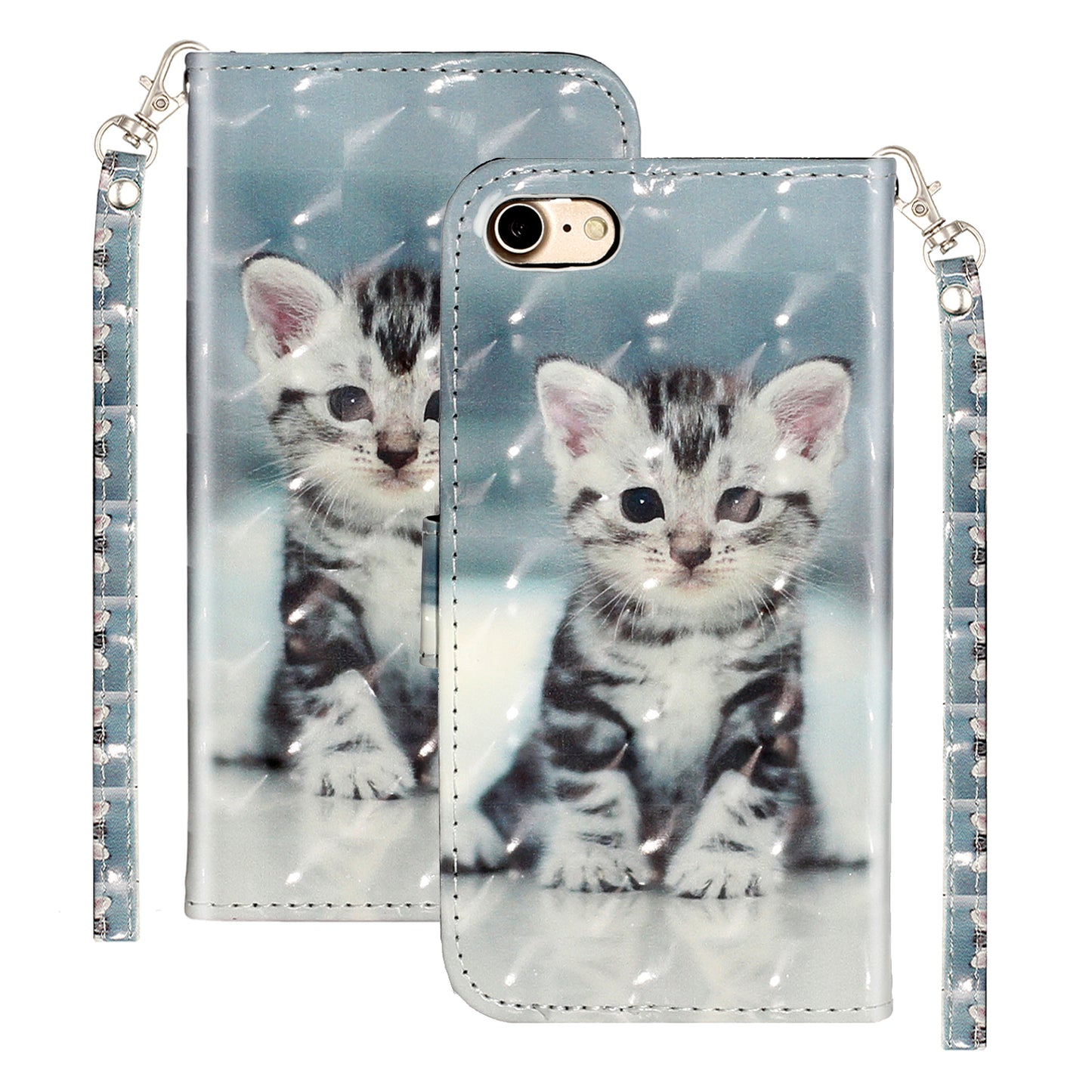 Light Spot Decor Pattern Printing Wallet Stand Flip Leather Case for iPhone 7/8/SE (2020)/SE (2022)