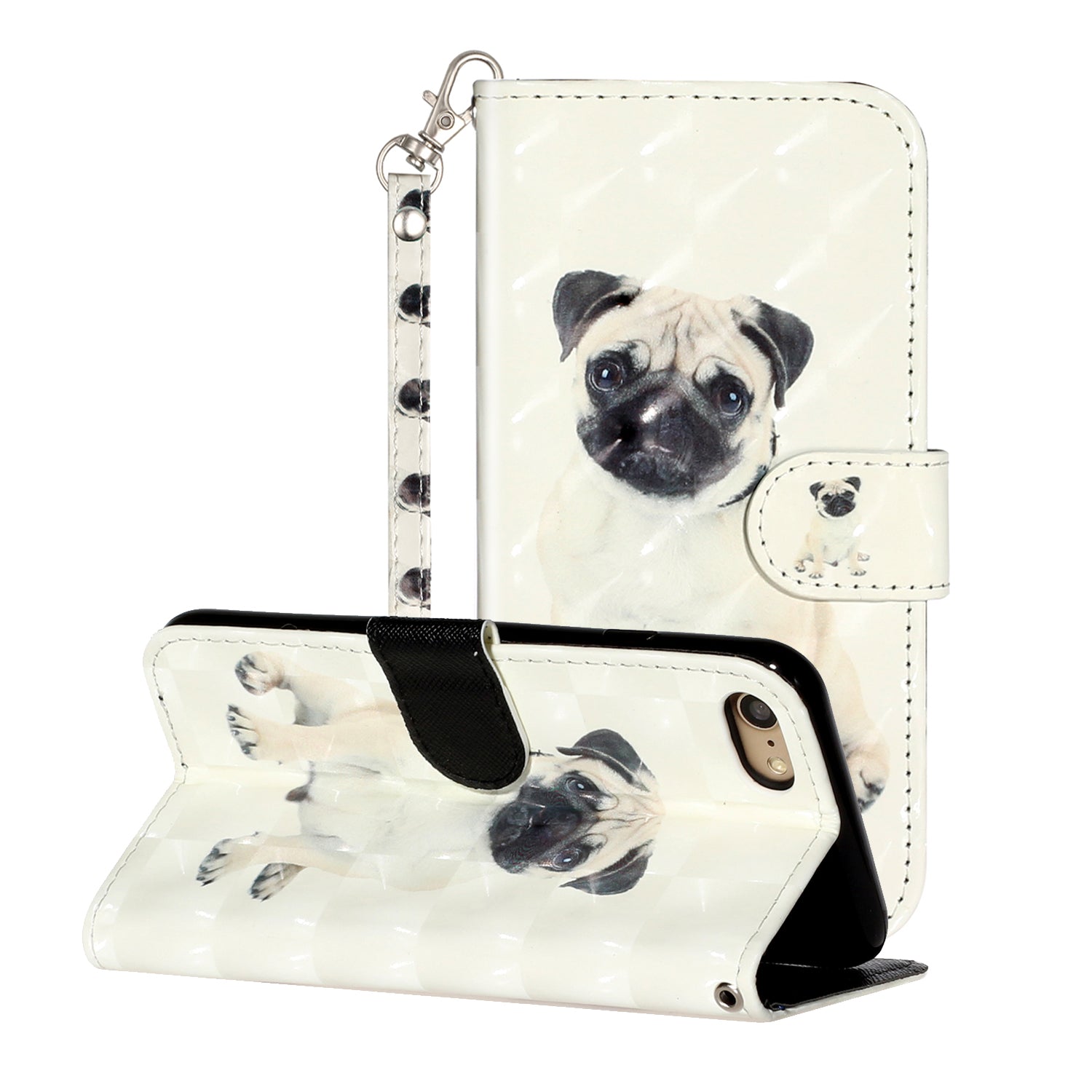 Light Spot Decor Pattern Printing Wallet Stand Flip Leather Case for iPhone 7/8/SE (2020)/SE (2022)