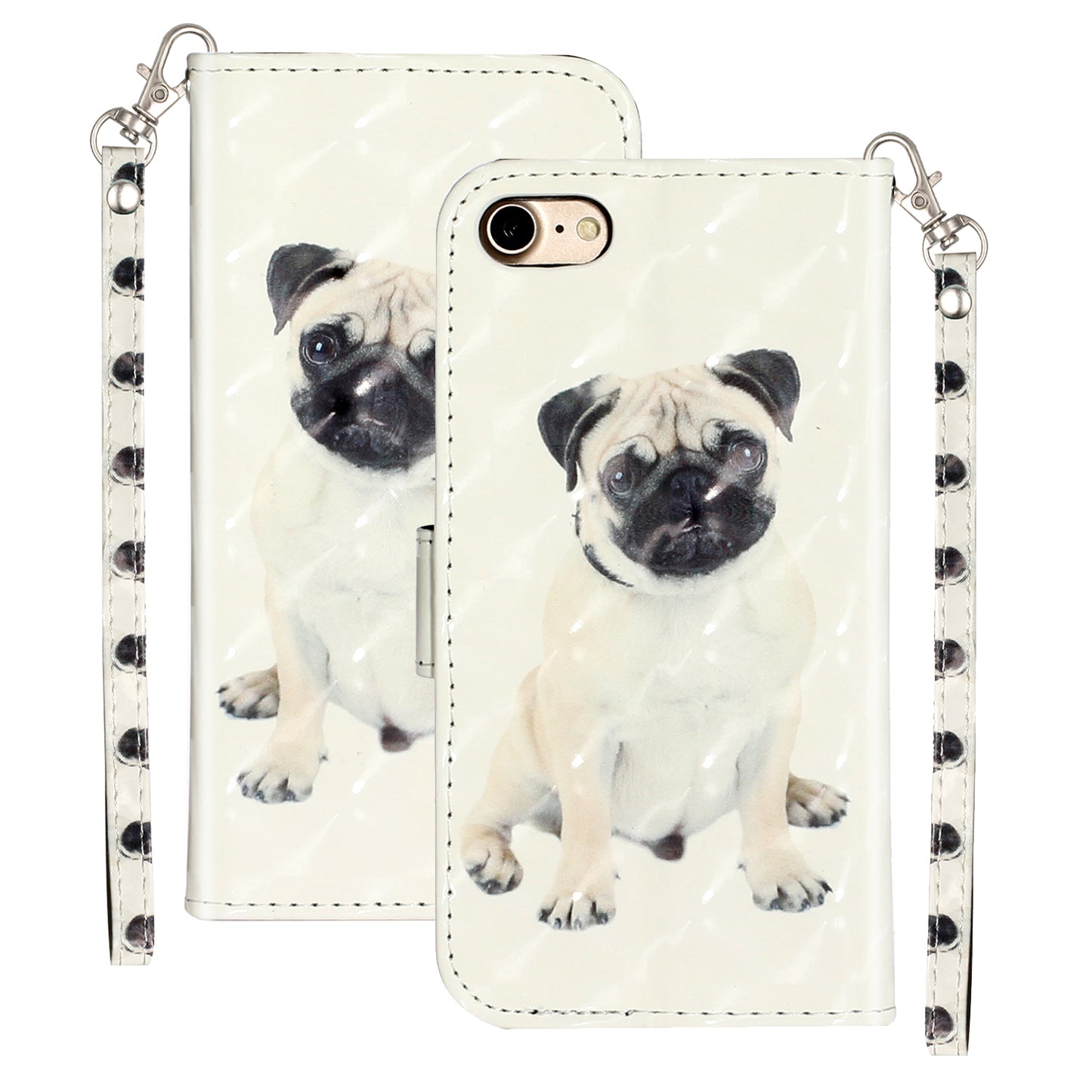 Light Spot Decor Pattern Printing Wallet Stand Flip Leather Case for iPhone 7/8/SE (2020)/SE (2022)